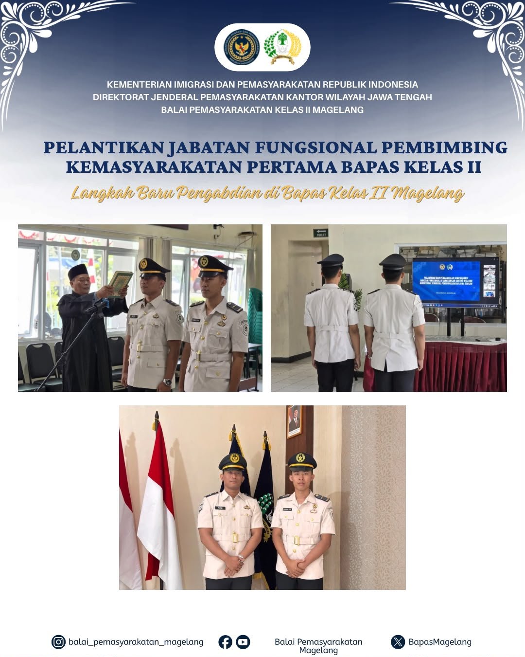 Siap Mengabdi! Dua PK Pertama Bapas Magelang Resmi Dilantik
